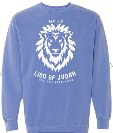 Womens Lion Of Judah Blue Sweatshirt