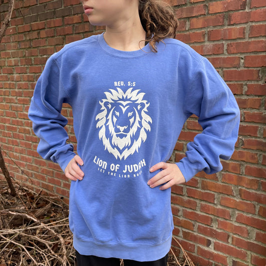 Womens Lion Of Judah Blue Sweatshirt