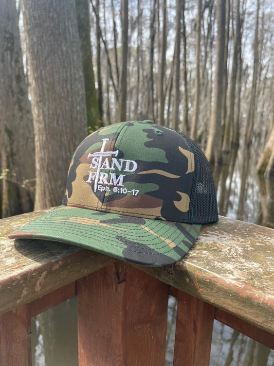 Stand Firm Hat Camo-Black